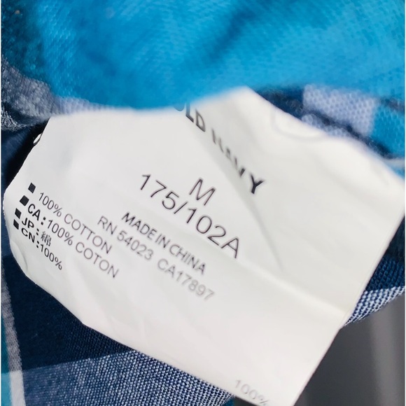 “THE CLASSIC SHIRT” BY OLD NAVY MEN’S SLIM FIT BRIGHT BLUE PLAID SIZE MEDIUM - Picture 5 of 6